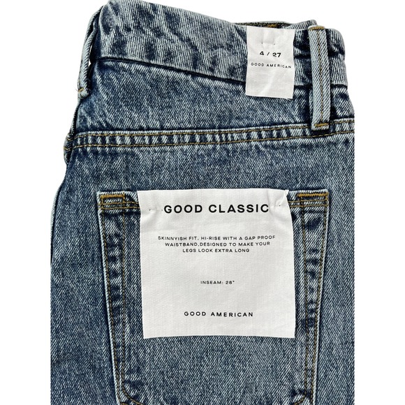 Good American Womens Size 4 Good Classic High-Rise Distressed Jeans NEW 27"x27" - Picture 9 of 16